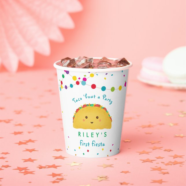 First fiesta birthday taco theme paper cups (Insitu)