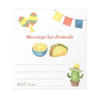 First Fiesta Birthday Time Capsule Message Notepad