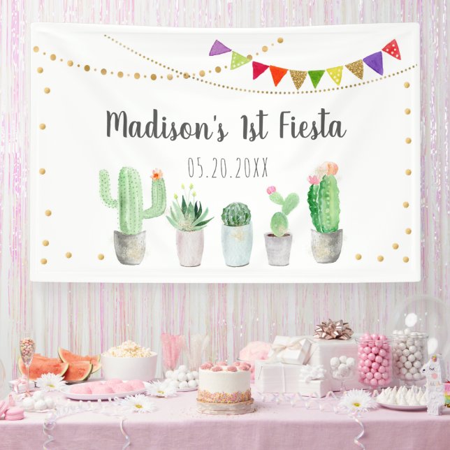 First Fiesta Cactus Birthday Banner (Party)