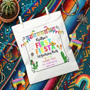 First Fiesta Colourful Mexican 1st Birthday Party Favour Bags