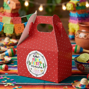First Fiesta Colourful Mexican 1st Birthday Party Favour Box