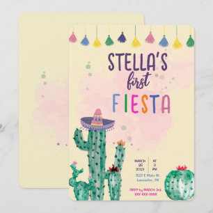 first FIESTA  first birthday invitation