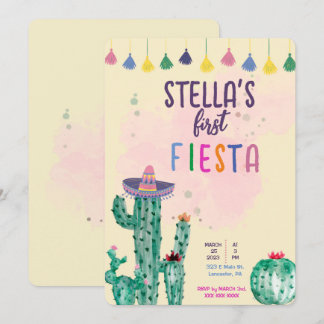 first FIESTA  first birthday invitation
