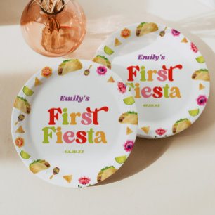 First Fiesta Taco 1st Birthday Party Paper Plate