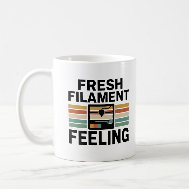 First Filament 3D Printing Retro Style  Coffee Mug (Left)