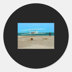 First Flight Wright Brothers Airplane T Shirt  Classic Round Sticker