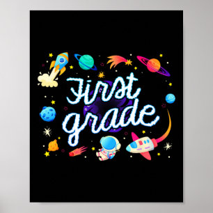 First Grade Astronaut Planets Space Ck To School K Poster
