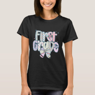 First Grade Back To School Coquette Preppy Pencil T-Shirt