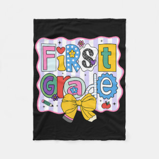 First Grade Back To School Cute Letters  Fleece Blanket