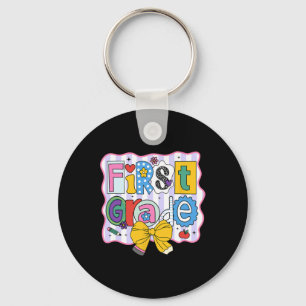 First Grade Back To School Cute Letters Key Ring