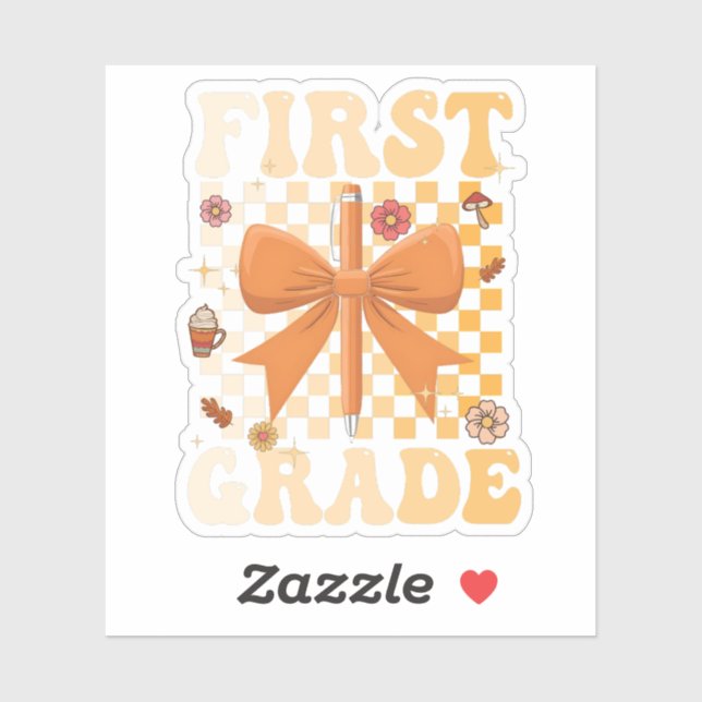 First Grade Back To School Fall Bow Coquette   (Sheet)