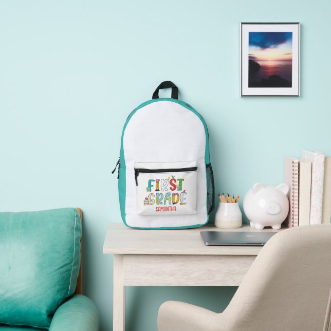 First Grade Back to School Personalised Printed Backpack (Insitu)