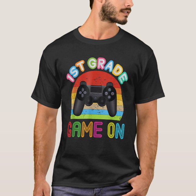 First Grade Back To School Video Gamer Game On 1st T-Shirt (Front)
