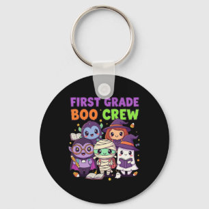 First Grade Boo Crew Cute Halloween Clroom Design Key Ring