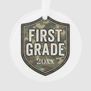First Grade Camo for Boys Back to School Ornament