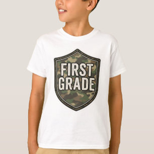 First Grade Camo for Boys Back to School T-Shirt