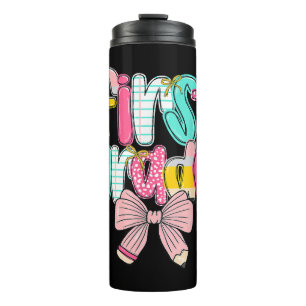 First Grade Coquette Bow Back To School First Day Thermal Tumbler
