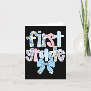 First Grade Coquette Bow Pencil First Day Back To Card