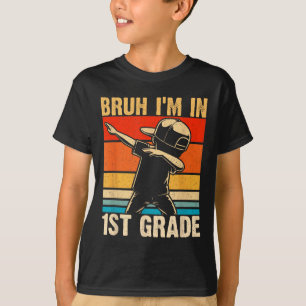 First Grade Dabbing Boy Bruh I'm In 1st Grade Stud T-Shirt