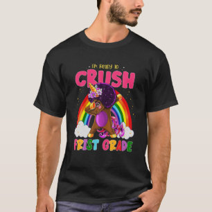 First Grade Dabbing Unicorn Black Melanin Girls Sc T-Shirt