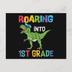 First Grade Dino Lover First Day School Kids Gift Postcard