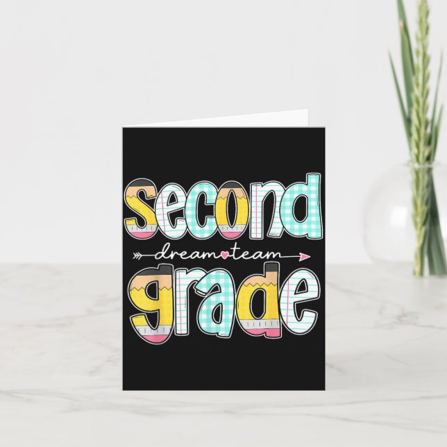 First Grade Dream Team Back To School Teacher Card (Front)