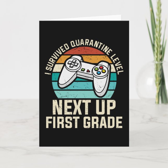 First Grade Gamer Back to School Student Gift Card (Front)