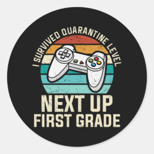 First Grade Gamer Back to School Student Gift Classic Round Sticker