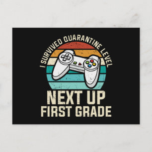 First Grade Gamer Back to School Student Gift Postcard