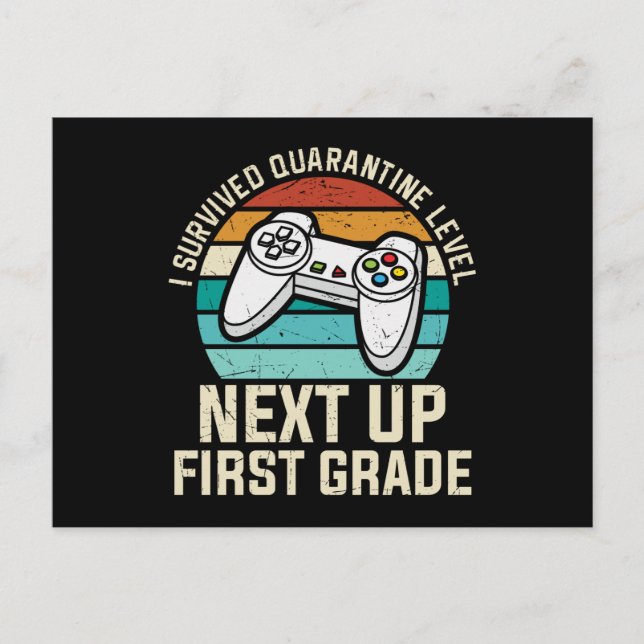 First Grade Gamer Back to School Student Gift Postcard (Front)