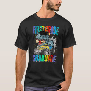 First Grade Graduate Monster Truck Dinosaur Gradua T-Shirt
