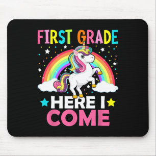 First Grade Here I Come Unicorn Back To School 1st Mouse Mat