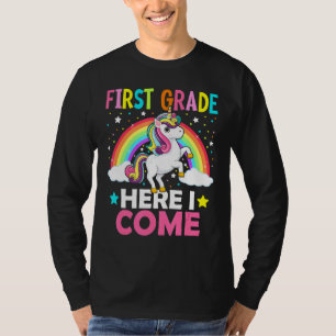 First Grade Here I Come Unicorn Back To School 1st T-Shirt
