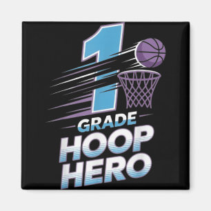 First Grade Hoop Hero -1st Grade Basketball Back T Magnet