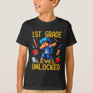 First Grade Level Unlocked Dabbing Gamer Ck To Sch T-Shirt