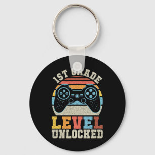 First Grade Level Unlocked Gamer 1st Day Of School Key Ring