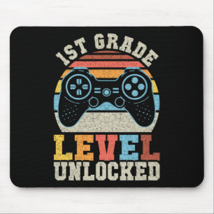 First Grade Level Unlocked Gamer 1st Day Of School Mouse Mat