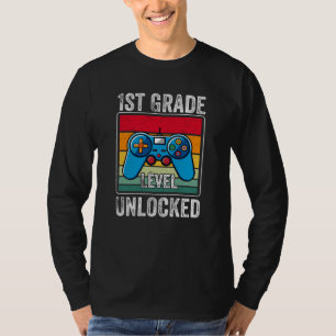 First Grade Level Unlocked Video Game Student Gift T-Shirt