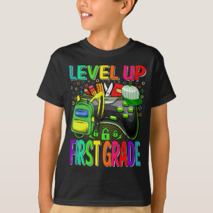 First Grade Level Up Back To School Unlocked T-Shirt