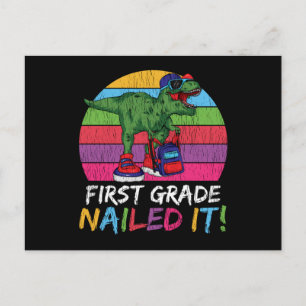 First Grade Nailed It T Rex Back to School Gift Postcard