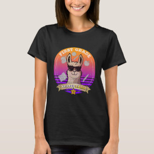 First Grade No Prob Llama Distressed Back to Schoo T-Shirt