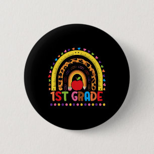 First Grade Rainbow Girls Boys Teacher Team 1st Gr 6 Cm Round Badge