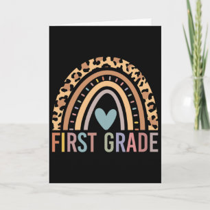 First Grade Rainbow Girls Boys Teacher Team 1st Gr Card