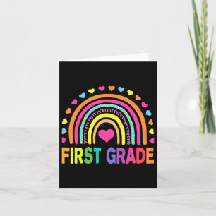 First Grade Rainbow Girls Boys Teacher Team 1st Gr Card
