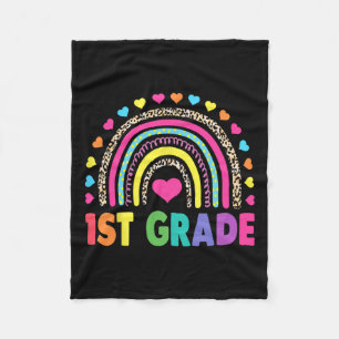 First Grade Rainbow Girls Boys Teacher Team 1st Gr Fleece Blanket
