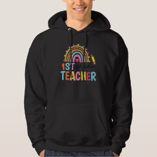 First Grade Rainbow Girls Boys Teacher Team 1st Gr Hoodie