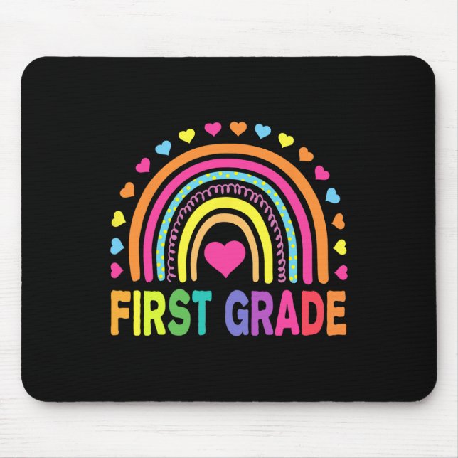 First Grade Rainbow Girls Boys Teacher Team 1st Gr Mouse Mat (Front)