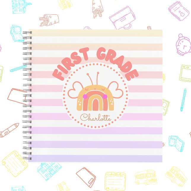 First Grade Rainbow Personalised Notebook (First Grade Rainbow Personalized Notebook)