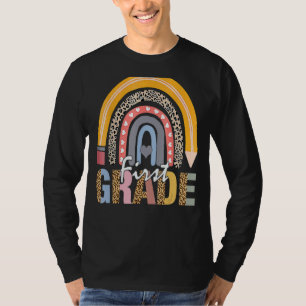 First Grade Rainbow Teacher Team Kinder Squad Leop T-Shirt