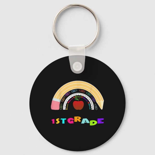 First Grade Rainbow Team 1st Grade First Day Back  Key Ring (Front)